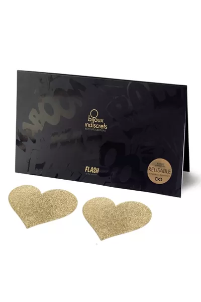 Bijoux de seins Flash Coeur Or