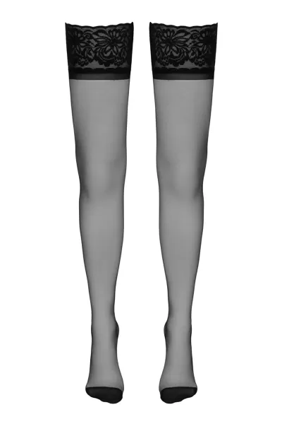 Bas autofixants couture noir 1 - Cotelli Legwear