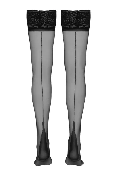 Bas autofixants couture noir 1 - Cotelli Legwear