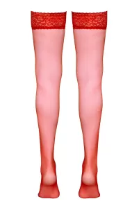 Bas autofixants rouge - Cotelli Legwear