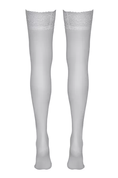 Bas autofixants blanc - Cotelli Legwear