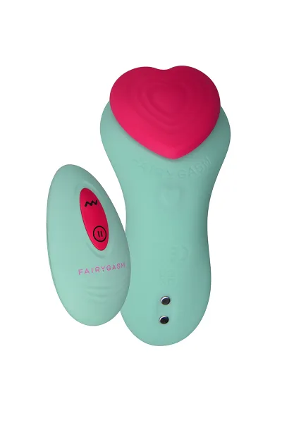 Stimulateur télécommandé de culotte HeartGem vert - FairyGasm