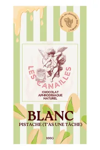 Chocolat blanc pistache - Tablette 100g - Les canailles
