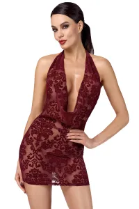 Mini robe dos nu en tulle floqué Kink Royal F385 - Noir Handmade