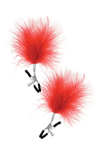 Pinces à seins plumeau rouge - Sweet Caress