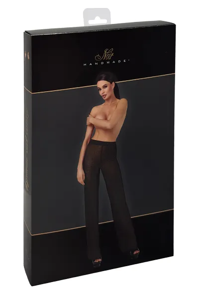 Pantalon en maille pailletée Onyx F374 - Noir Handmade