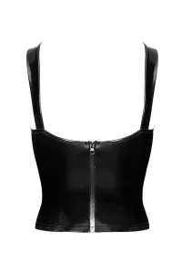 Corset en vinyle Dominae F379 - Noir Handmade