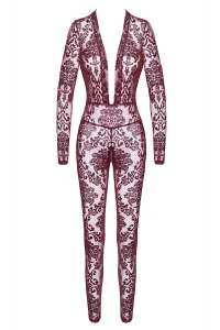 Combinaison en tulle floqué Kink Royal F382 - Noir Handmade