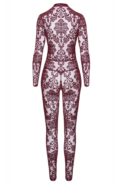 Combinaison en tulle floqué Kink Royal F382 - Noir Handmade