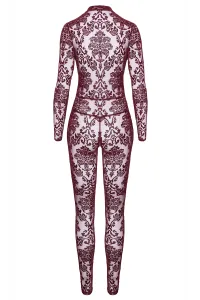 Combinaison en tulle floqué Kink Royal F382 - Noir Handmade