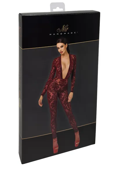 Combinaison en tulle floqué Kink Royal F382 - Noir Handmade