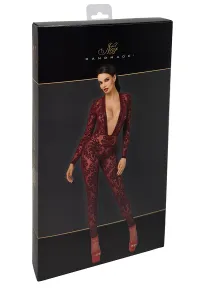 Combinaison en tulle floqué Kink Royal F382 - Noir Handmade