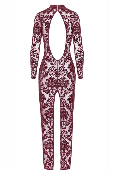 Robe fendue en tulle floqué Kink Royal F383 - Noir Handmade