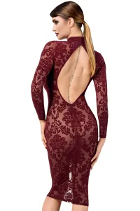 Robe fourreau en tulle floqué Kink Royal F384 - Noir Handmade