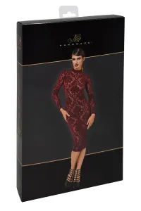 Robe fourreau en tulle floqué Kink Royal F384 - Noir Handmade