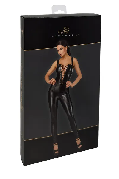Combinaison lacée en wetlook Vixen F362 - Noir Handmade