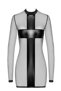 Mini robe tulle et wetlook Crossfire F369 - Noir Handmade