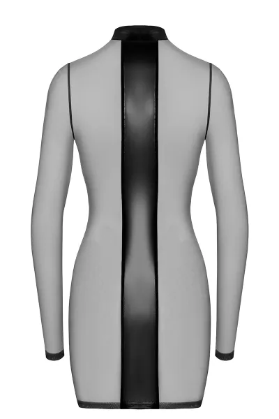 Mini robe tulle et wetlook Crossfire F369 - Noir Handmade