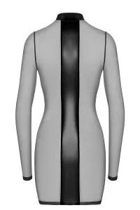 Mini robe tulle et wetlook Crossfire F369 - Noir Handmade