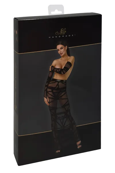 Jupe longue fendue Bondesque F360 - Noir Handmade