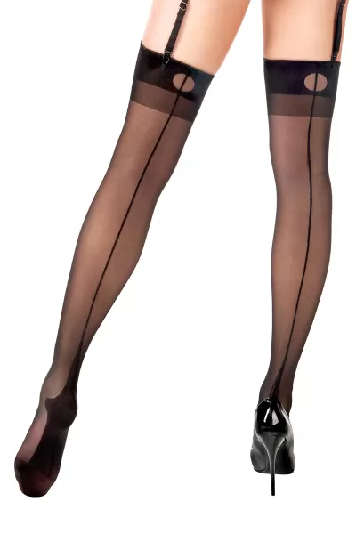 Bas coutures Carmen noir - Anne d'Alès