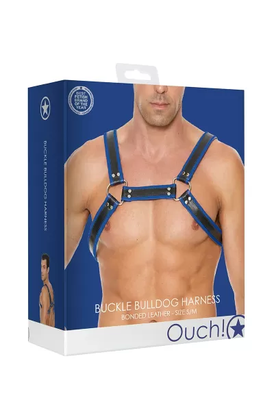 Harnais Buckle Bulldog bleu - Ouch!