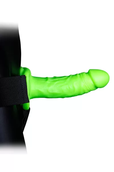 Gode-ceinture creux phosphorescent  18cm - Ouch